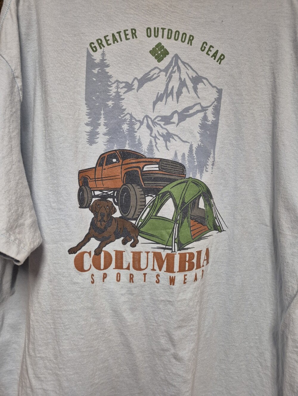 Columbia Light Blue Tee with Rust Logo
